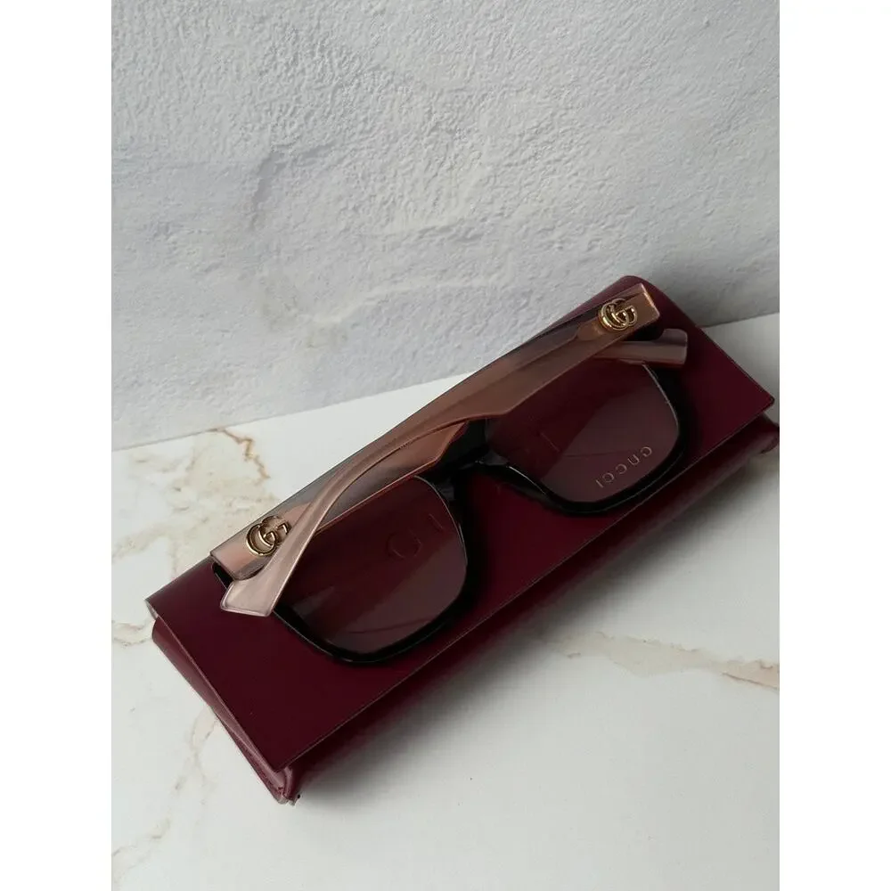 NEW Gucci GG0958O Brown Pink Square Eyeglass Frames